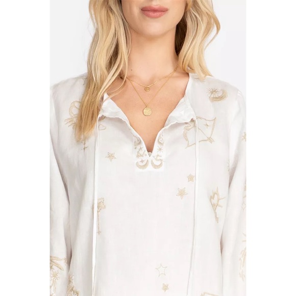 ❤️SOLD❤️Johnny Was Algol Linen Split Neckline Whi - Picture 3 of 11